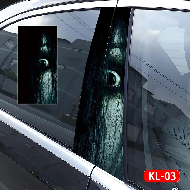 

1/2PCS Car Stickers Cartoon graffiti Small Ugly Snake Girl Halloween Horror Waterproof Car B-pillar Anime Decoration