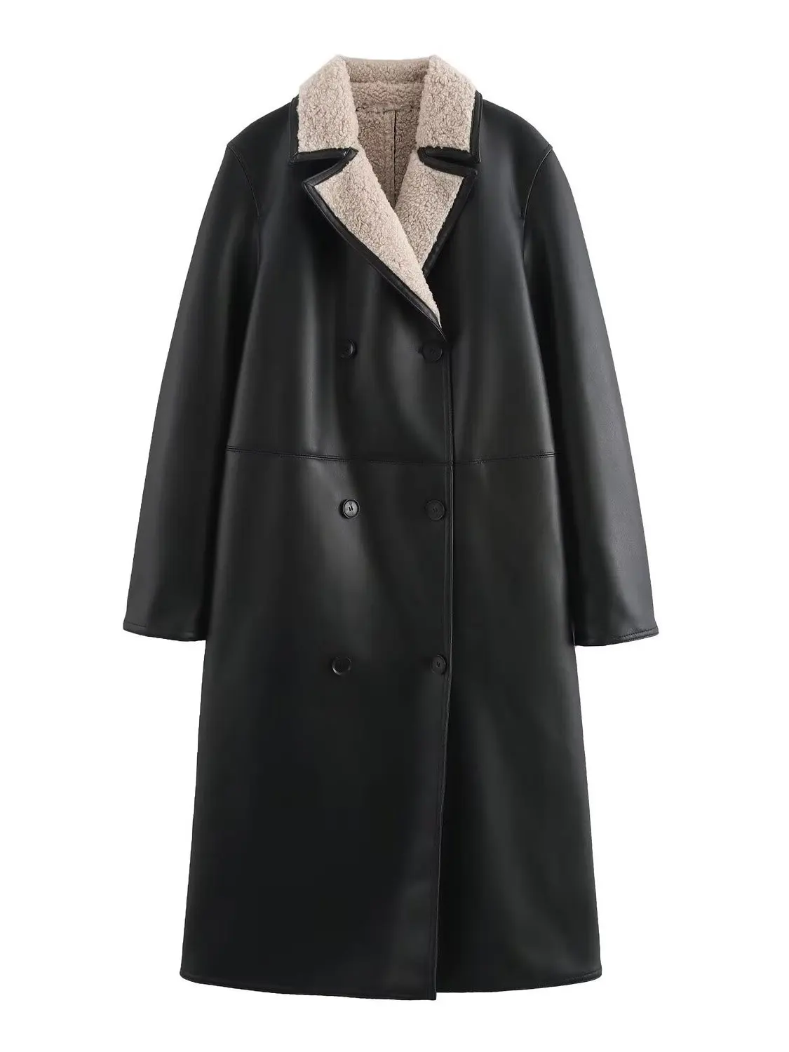 

Warm Faux Fur Collar Windbreaker Sle Inteated Leather And Fur Jaet Coat New Women's Spring Faion Thiened Polyester