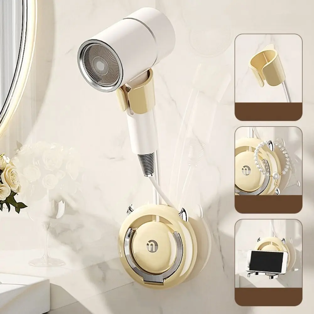 

360° Adjustable Lazy Hair Dryer Holder Wall-Mounted Space-Saving Hair Dryer Fixer Moisture-proof Thickened Hair Dryer Organizer