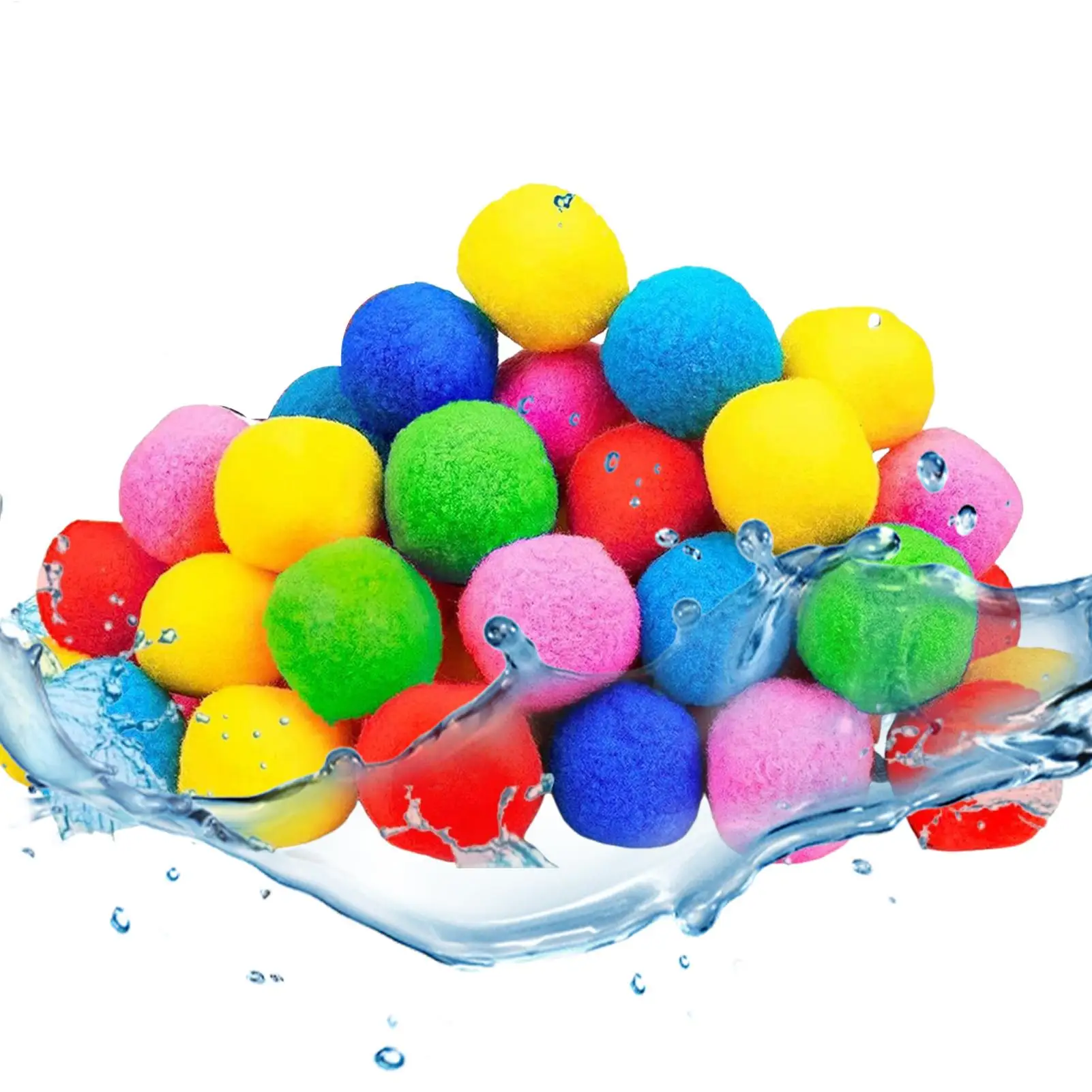 60pcs/set Reusable Water Balls Instant Refill Soft Beach Toys Family Outdoor Games Water Sponge Balls for Kids Pool Beach view 2
