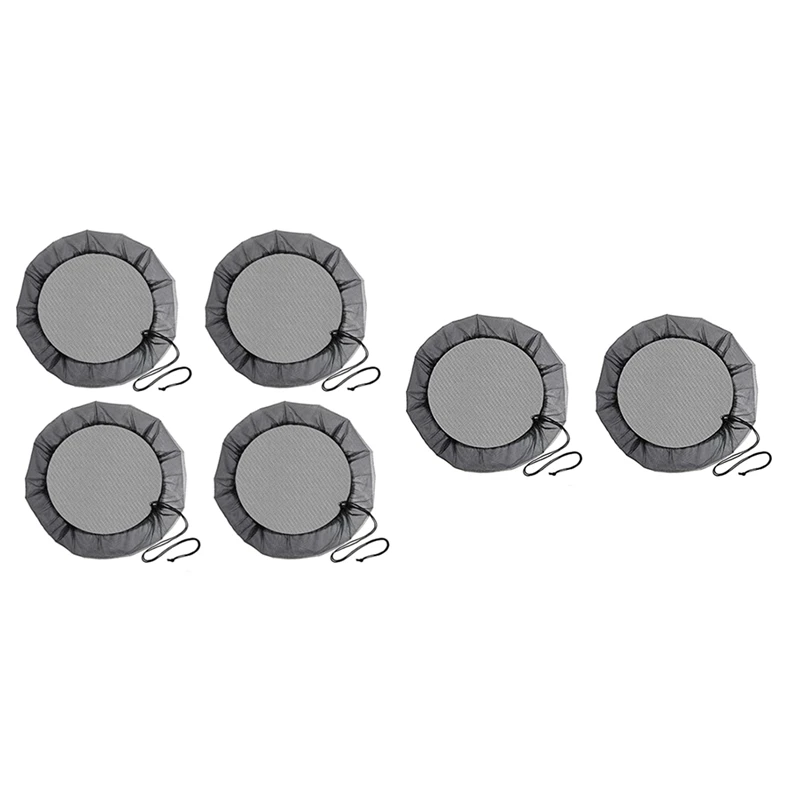 ABUP-Mesh Cover For Rain Barrels, Rain Barrel Netting Screen With Drawstring For Protecting Fallen Leaf Debris