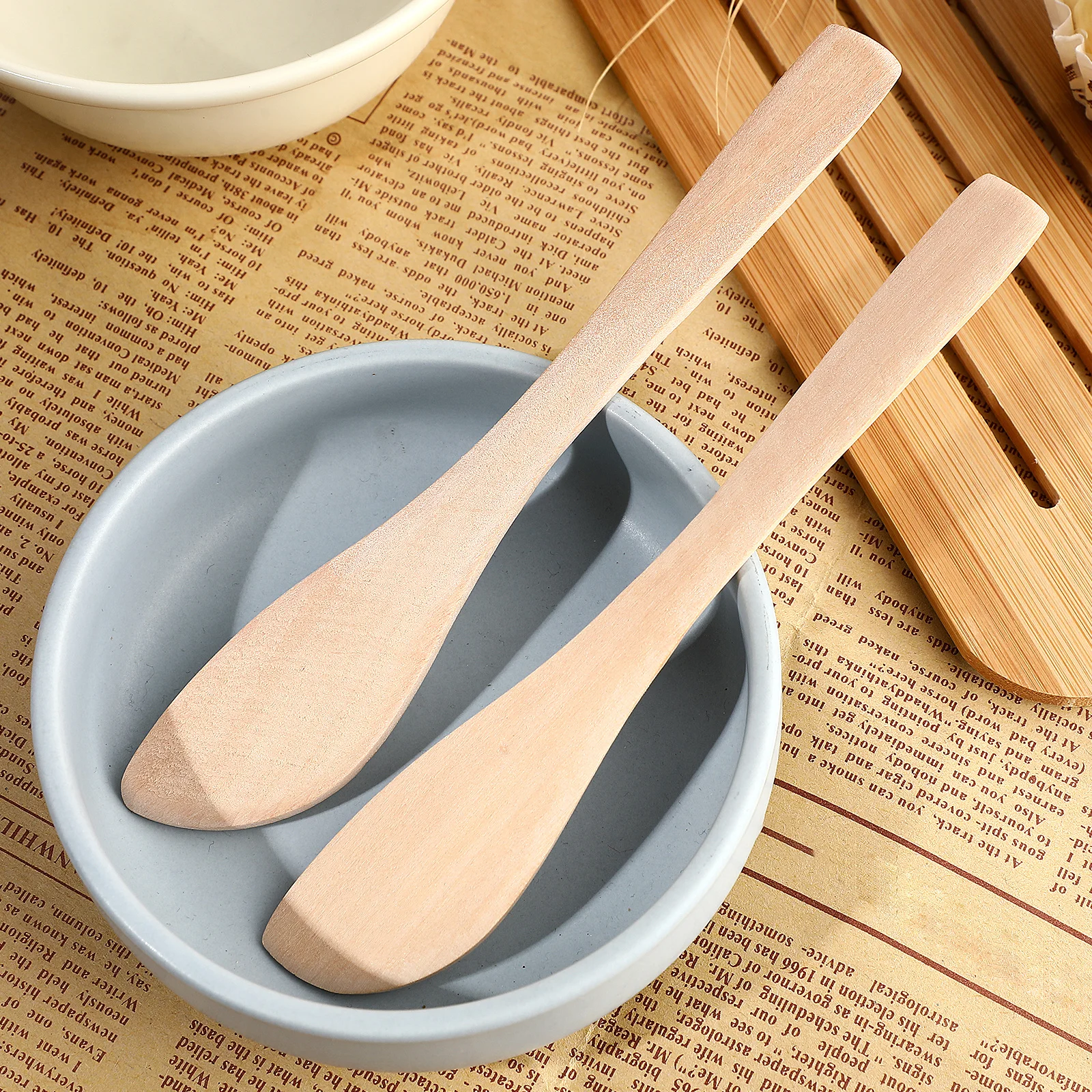

Cream Spreader Wooden Butter Knife for Jam Cheese Dips Appetizers Long Handle Dumpling Filling Spoon