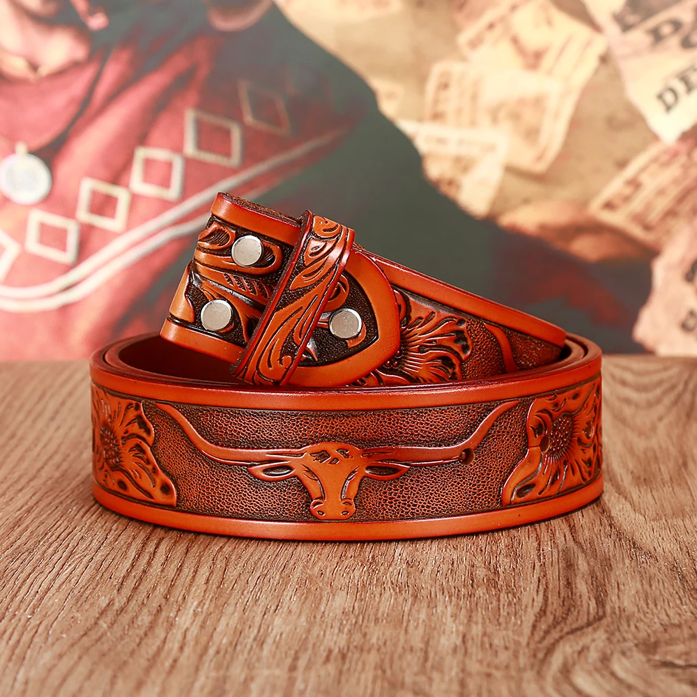 Corium Western denim print replacement leather pattern belt men & women same style For Gift