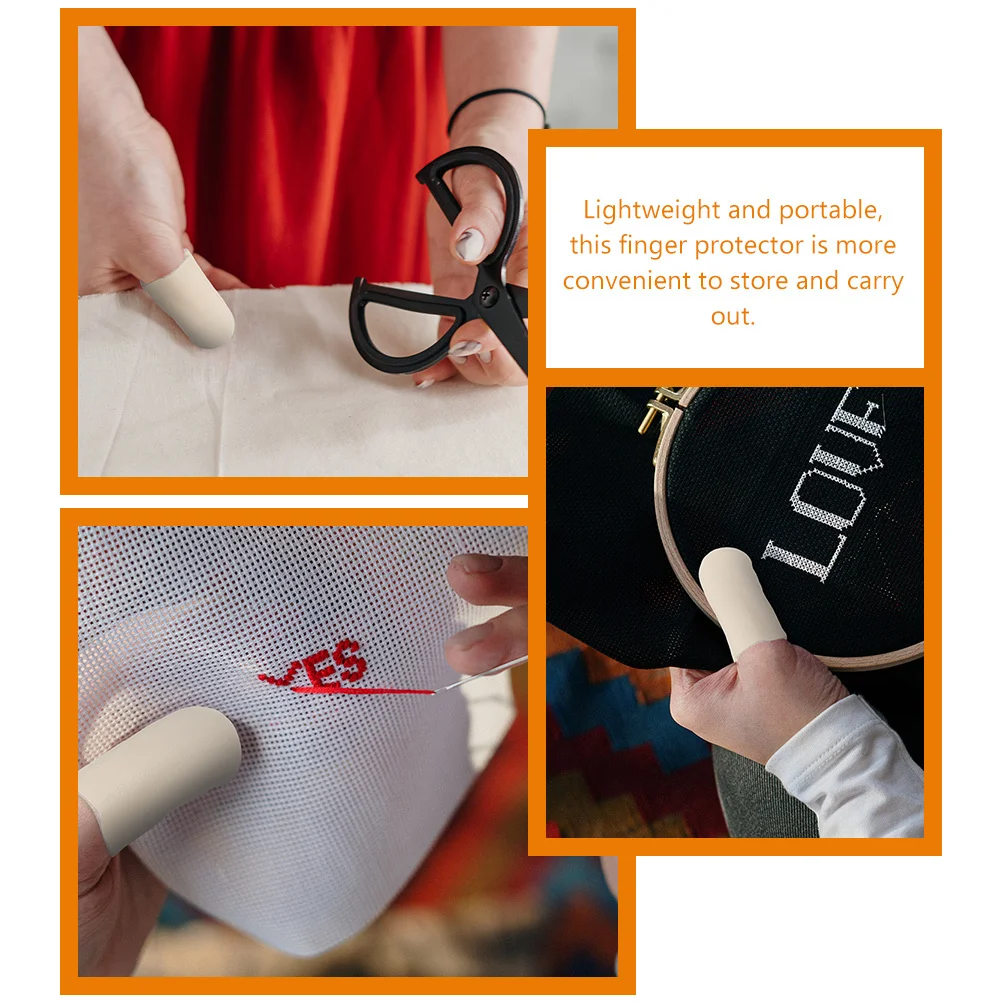 

8Pairs Sewing Thimble Finger Protector Solid Non-Deform Craft Accessory for Hand Quilting Crochet Felting Needles DIY