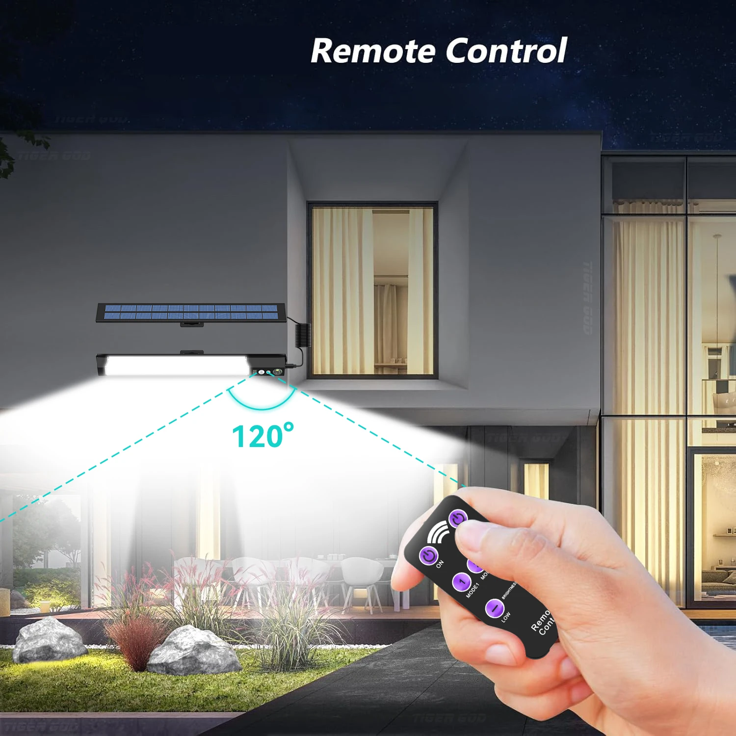 F2 Inteligentny kinkiet ścienny z czujnikiem słonecznym Ip65 z czujnikiem ruchu Inteligentny czujnik korpusu Solar Led Light Bar Zdalne sterowanie oświetleniem ulicznym