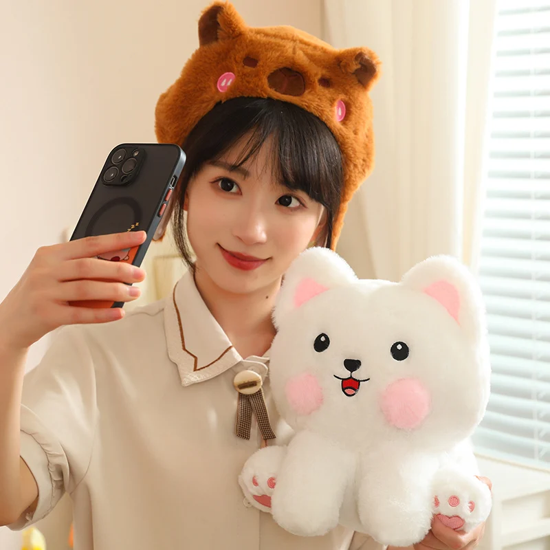 Cartoon Animals Plush Lucky Cat Shark Capybara Series Dolls Soft Standing Animal Toys  Baby Comfort Pillow Christmas Gifts