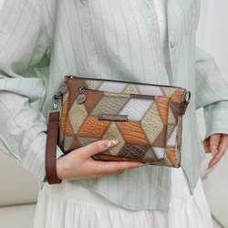 Luxury PU Leather Women's Shoulder Crossbody Bags High Quality Women Handbag Patchwork National Style Female Messenger Tote Sac