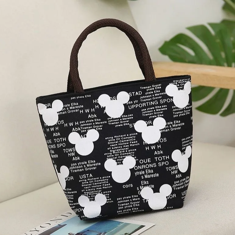 Disney-Mickey Mouse sacola de lona para meninas, bolsa feminina, bolsa anime fofa, sacola de compras de alta capacidade, presente estudantil