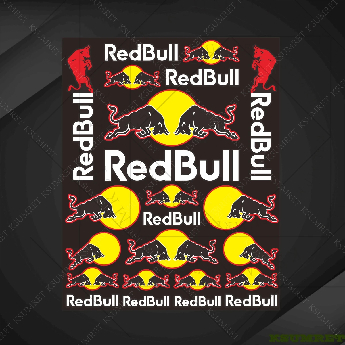Autocollant de moto pour Red Bull, autocollants avec Logo de réservoir