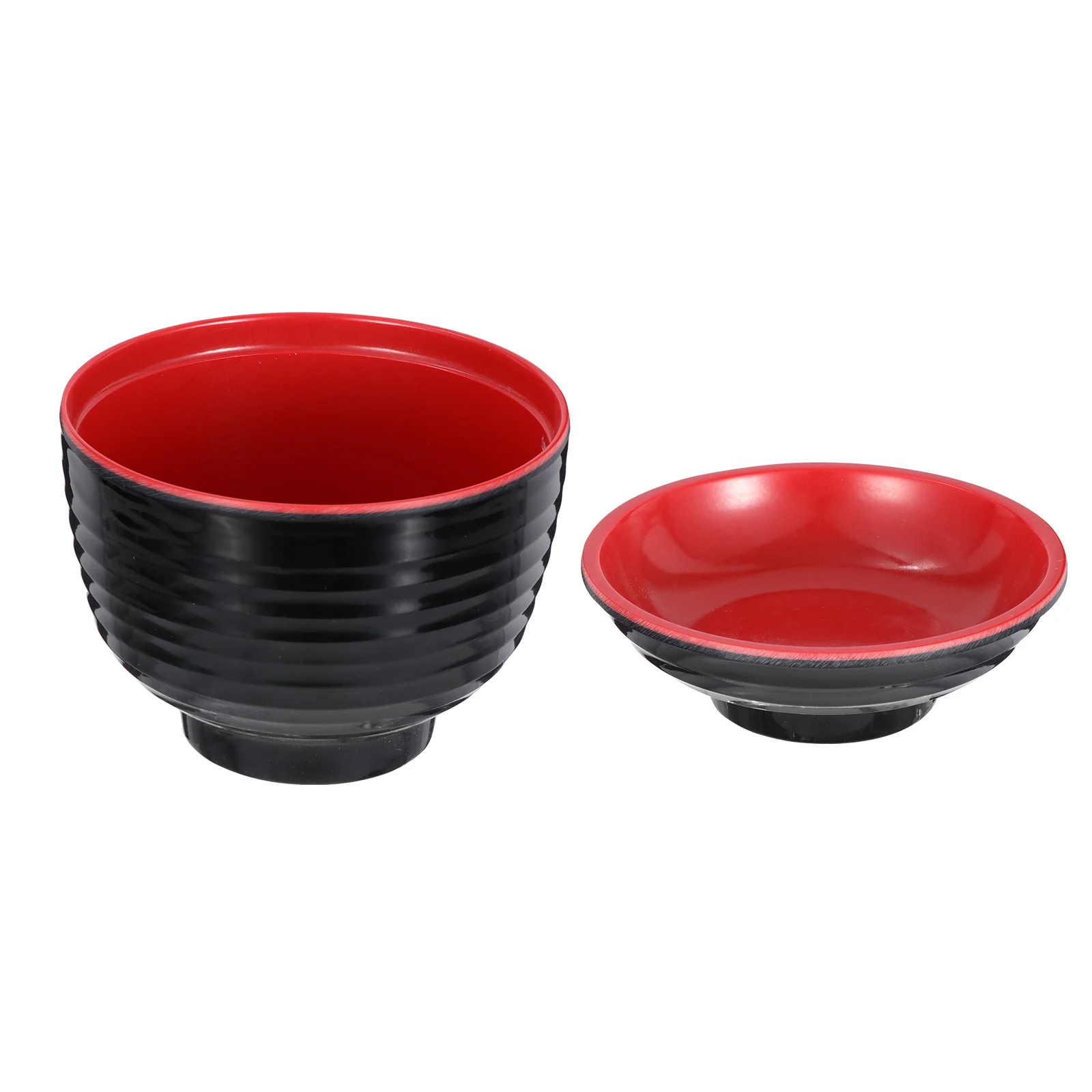 

2Pcs Japanese Style Miso Soup Bowl Imitation Porcelain Salad Appetizer Heat Resistant Thick Material Easy Clean