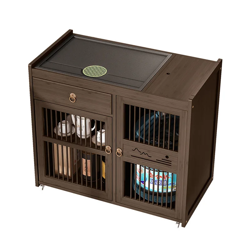 

Mobile tea table Household small tea table Solid wood automatic kettle integrated