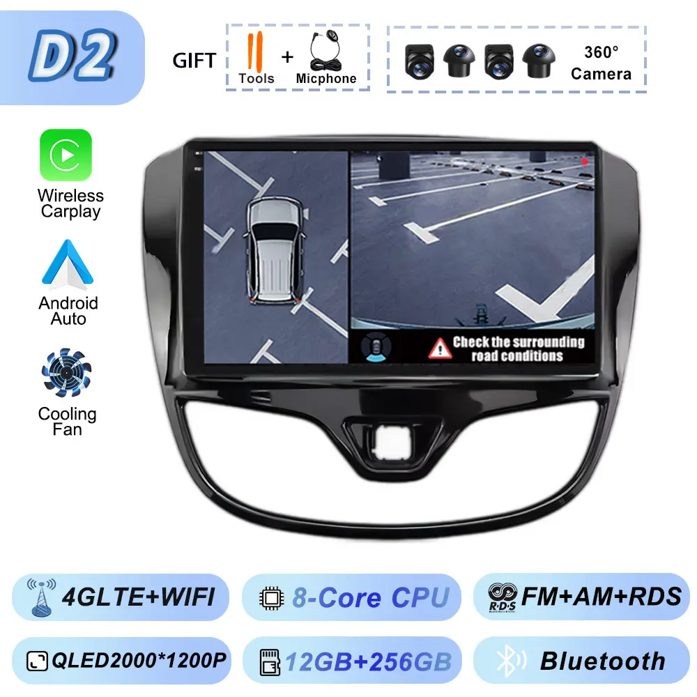 Bluetooth Dsp Fan Autoradio voor Opel Karl VinFast Fadil 2017-2020 Multimedia WiFi Android Auto GPS Navigatie Draadloze Carplay
