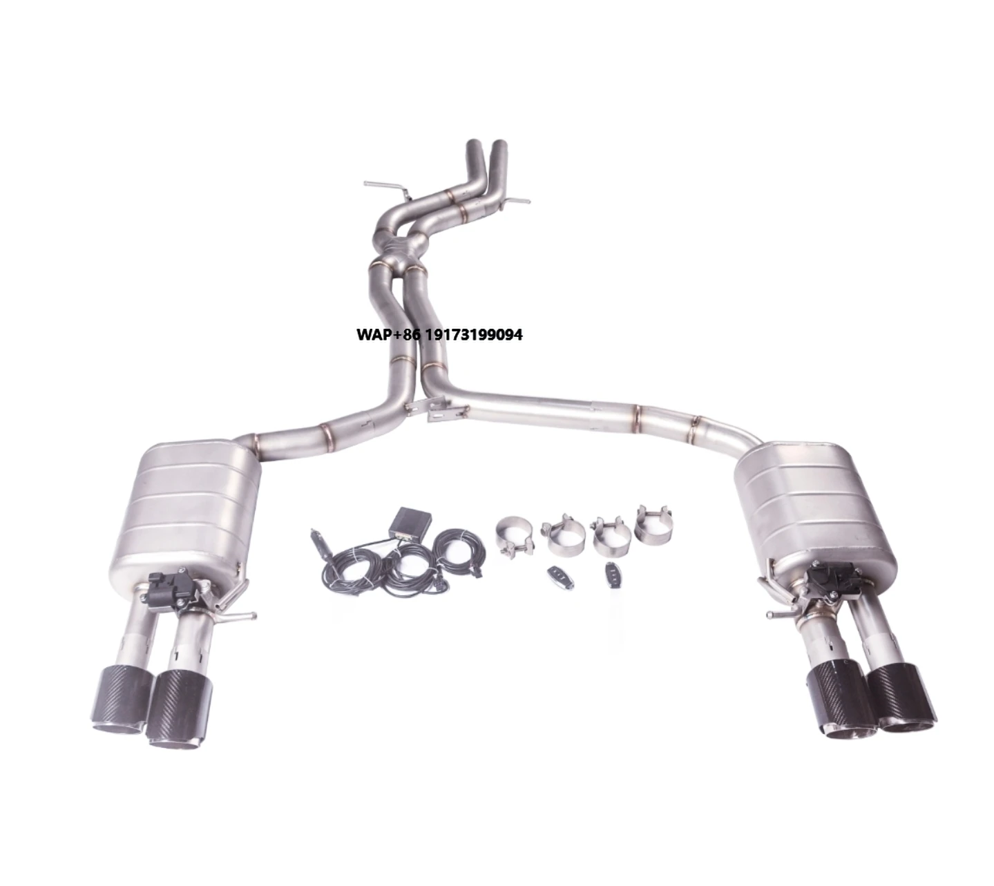 

A-udi S4 B8 3.0T Catback Exhaust System Titanium and 304 Stainless Steel Downpipe Pipe Type