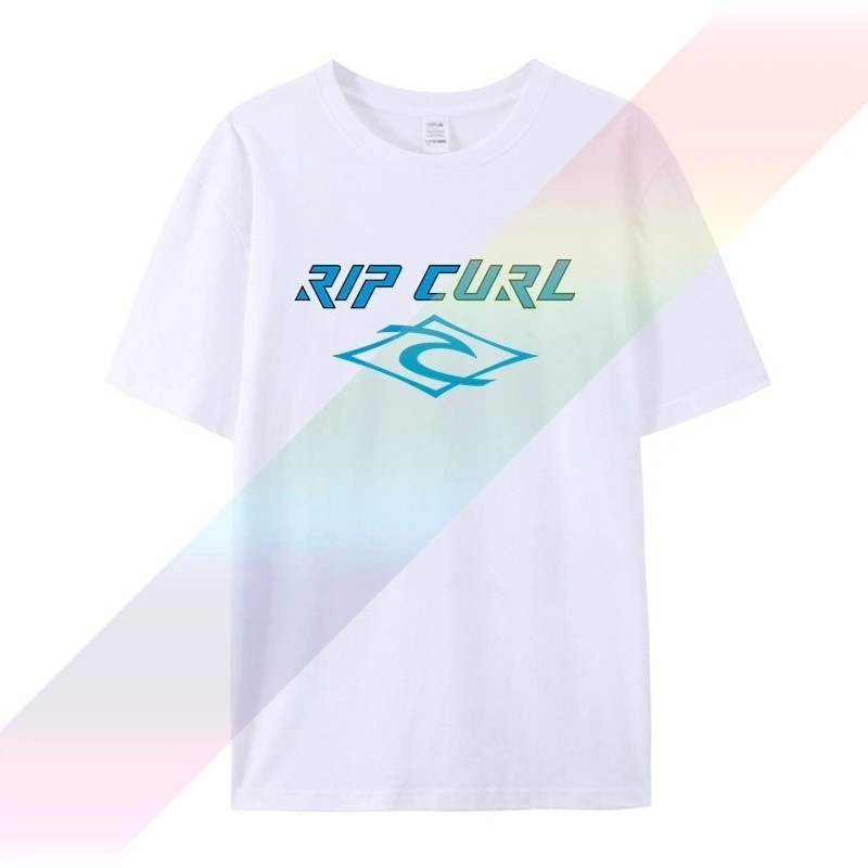 

2025 Rip Shirt Curl Футболка 2020, новинка, хлопковая повседневная футболка с короткими рукавами и круглым вырезом, футболка большого размера