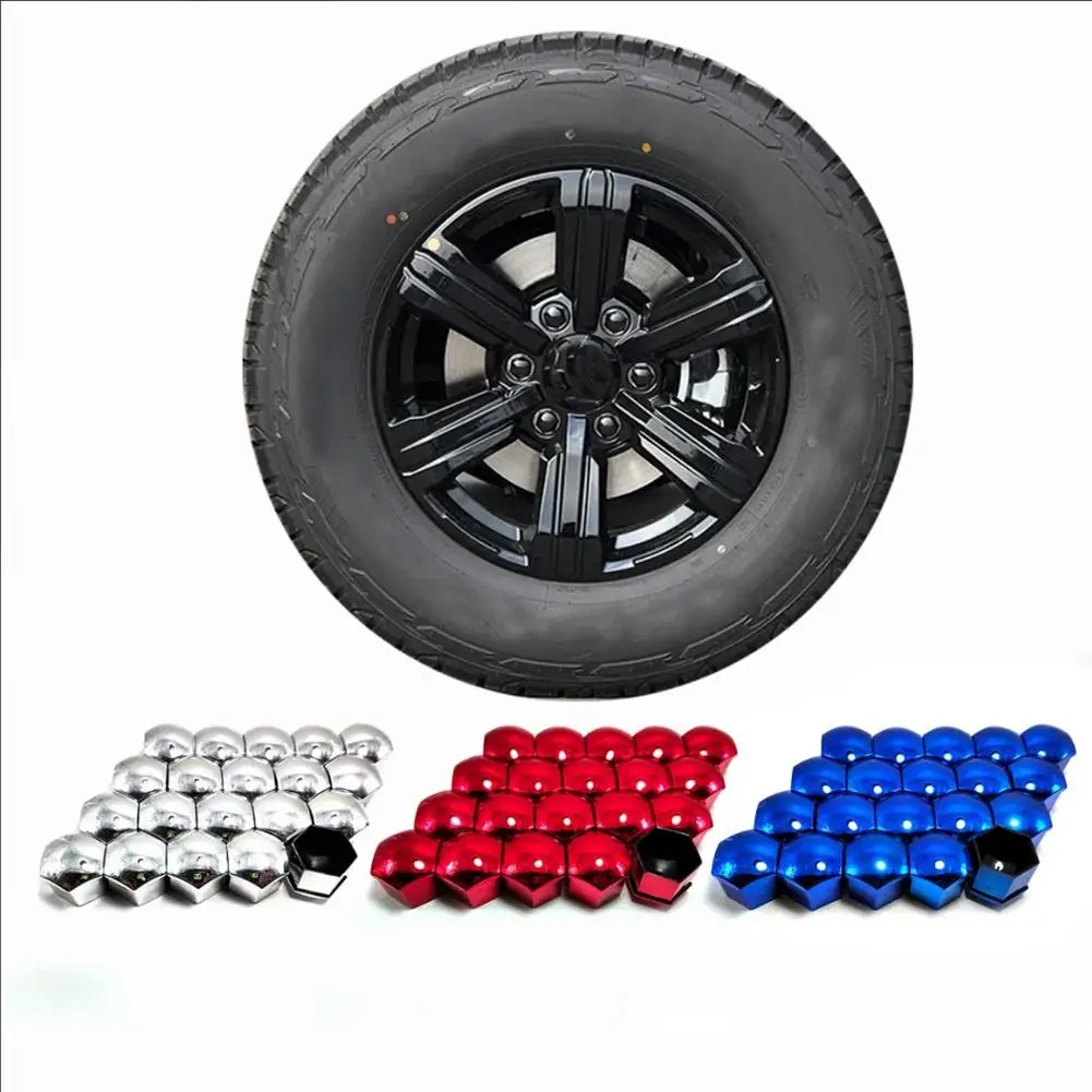 20 Pcs Wheel Nut Covers Bolt Caps Vinyl Lug Bolt Cover Auto Hub Screw Protection Anti-Theft Cap 17mm Dustproof