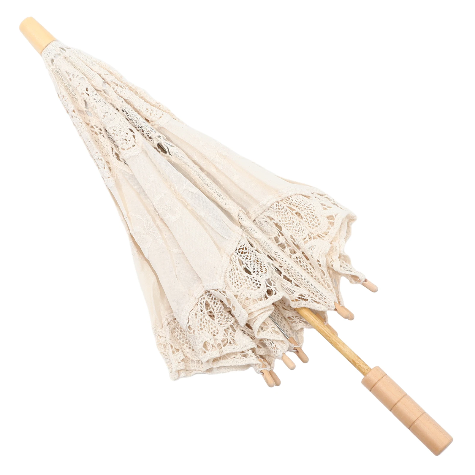 

Lace Umbrella White Cotton Large Size Photography Props Wedding Decorative Parasol Girls Festival Soft Natural