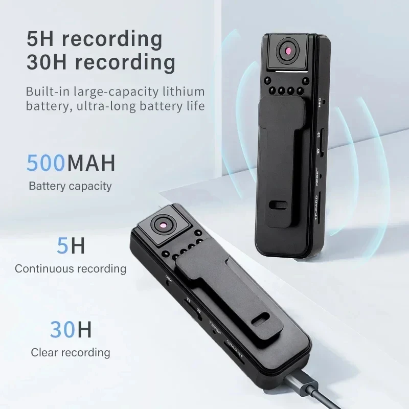 1080P portable mini camera with infrared night vision and security features