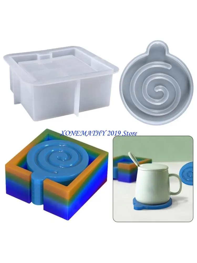 

F42F Tea Tray Square Silicone Epoxy Resin Mold Storage Box Mold Used to Make Agate Pieces Coasters