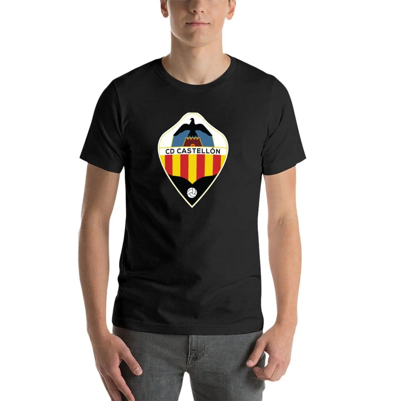 Camiseta da Bandeira Castellon Masculina, Brasão, Blanks Oversized, Secagem Rápida, Roupas Kawaii, Roupas de Algodão