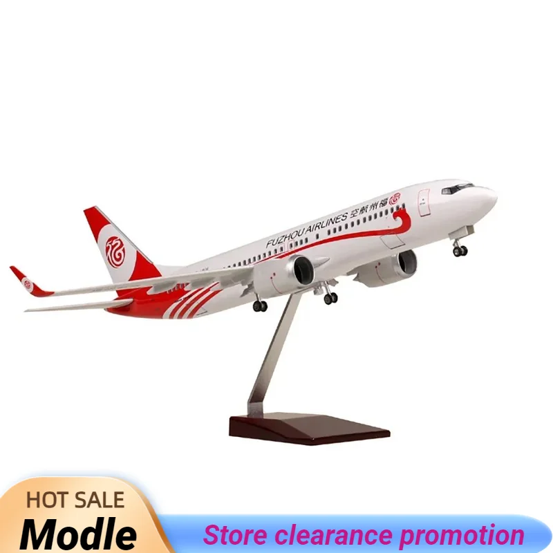 

1:85 Scale Fuzhou Airlines Fuhang Airliner Aircraft Model Resin Material Boeing 737-800 Civil Aviation With Wheels And Lights