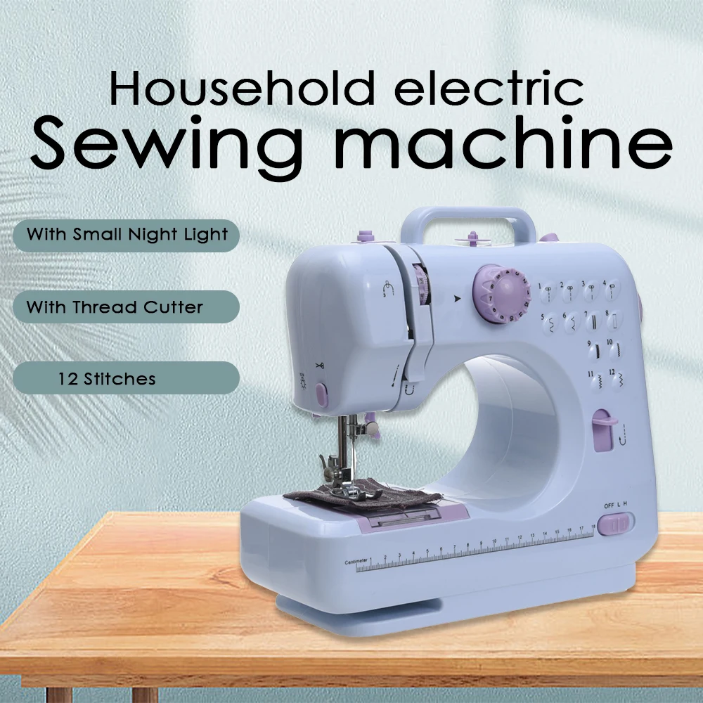 

Inne Electric Sewing Machine Household Portable 12 Stitch Mini Crafting Mending Overlock Pedal Replaceable Presser Foot Beginner