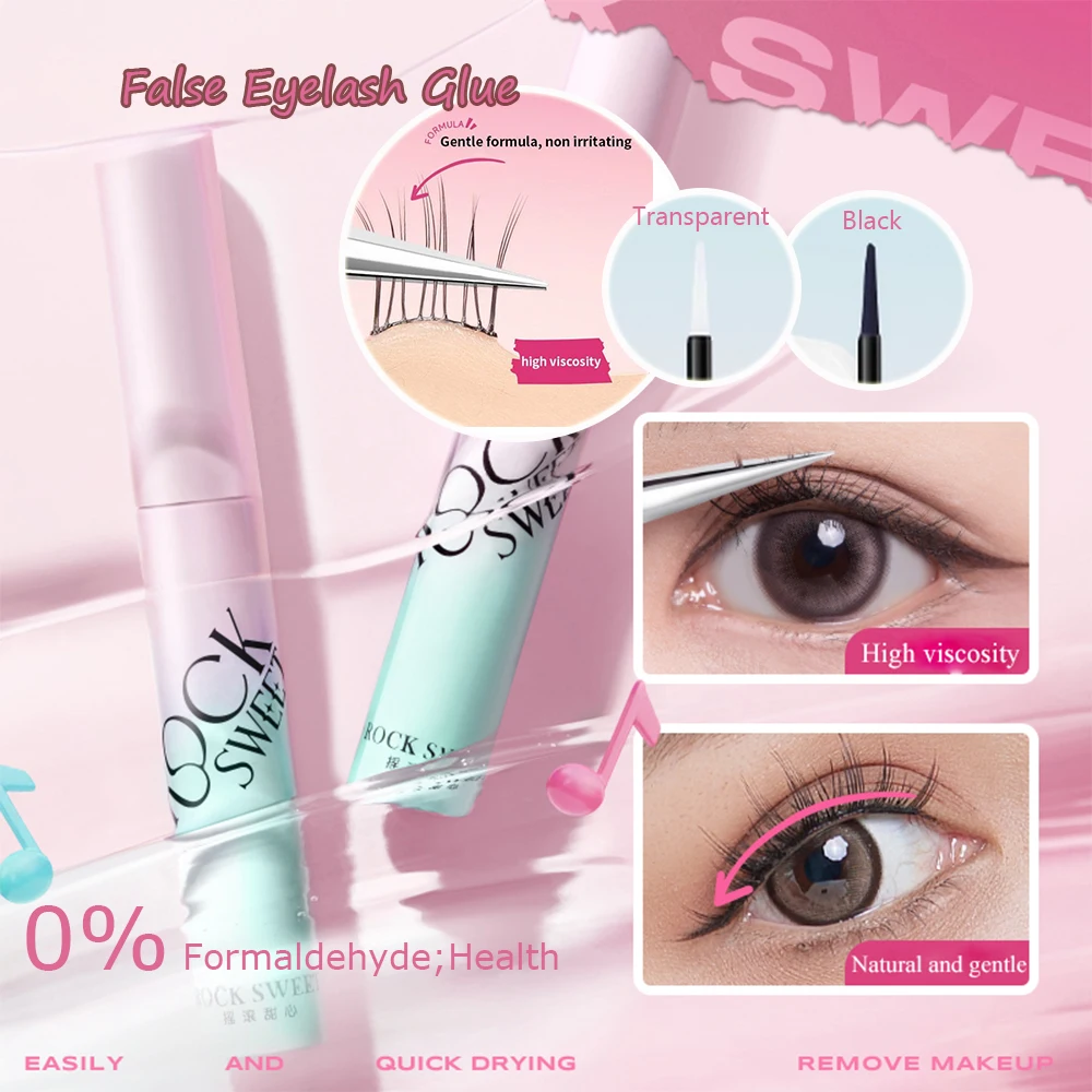 ROCK SWEET False Eyelash Glue Super Sticky Quick-drying Waterproof Long-lasting Gentle Natural Traceless Makeup Liquid