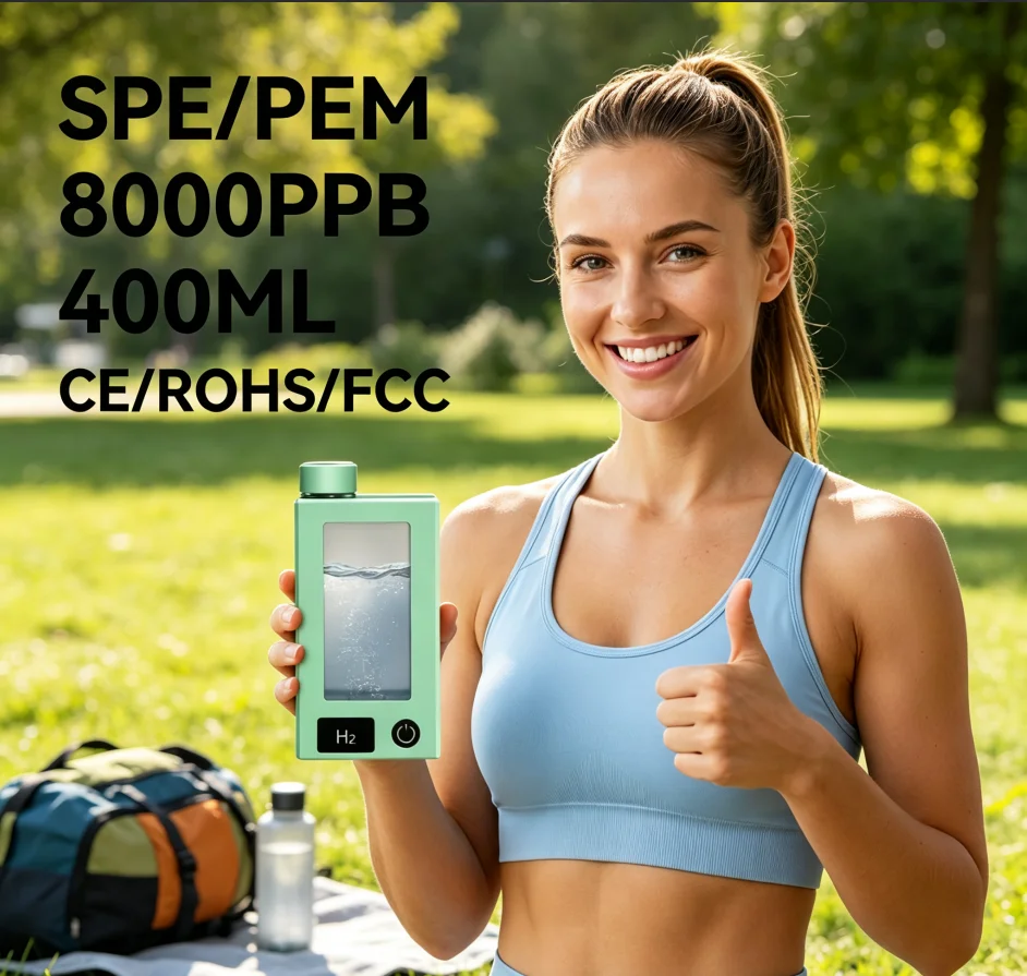 400ml Portable Hydrogen Rich Water Cup SPE PEM 5 Mins Hydrogen Making 8000PPB