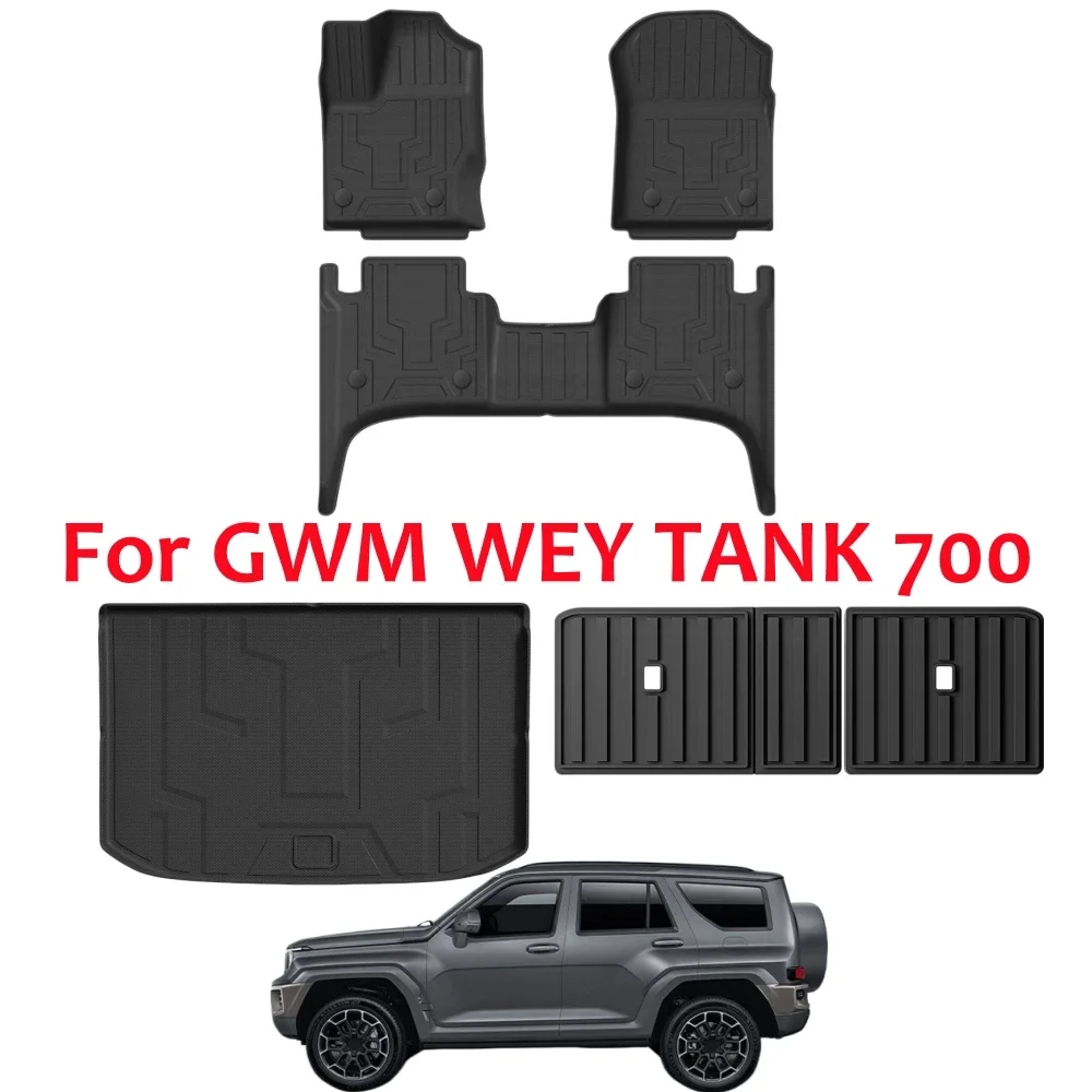 【Nur für PHEV】Für GWM WEY TANK 700 HI4-Z HI4-T TPE-Fußmatten Allwetter-Kofferraummatte Laderaumauskleidung Bodenteppiche 2024 2025 2026 LHD – Detail 1