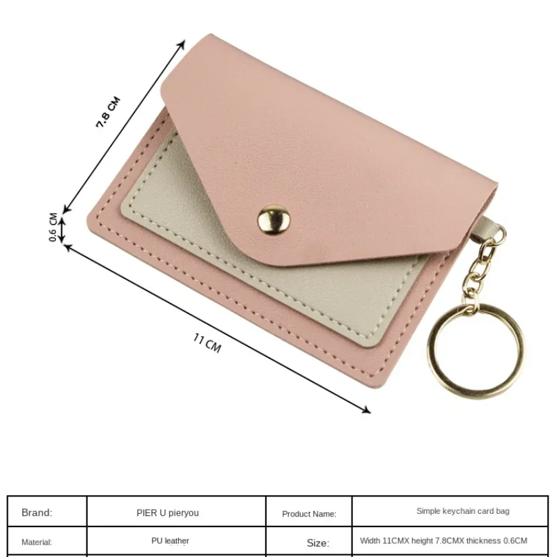 PU Leather Wallet Business Credit Card Bag Badge Holder Short Purse Leather ID Credit Card Management Organizer Bag