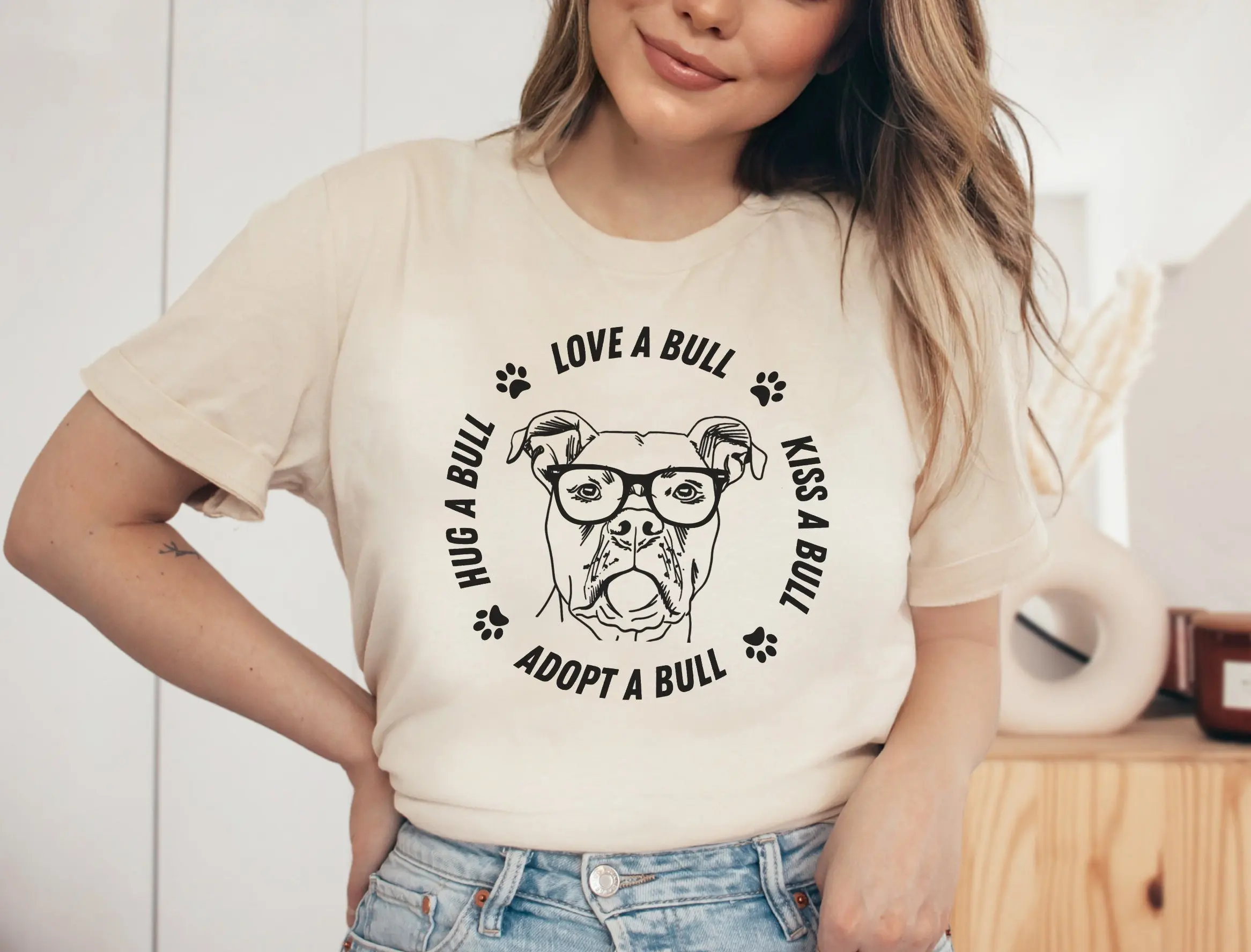 Pitbull T Shirt Advocate Mom s Adopt A Bull Lover Pittie American Bully Breed Crewneck