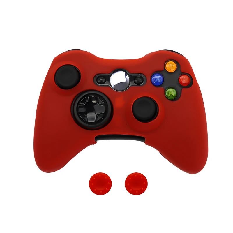 Silicone Protective Skin Case for XBox 360 Gamepad Rubber Shell Skin For Xbox 360 Controller + 2 Thumb Grips Caps