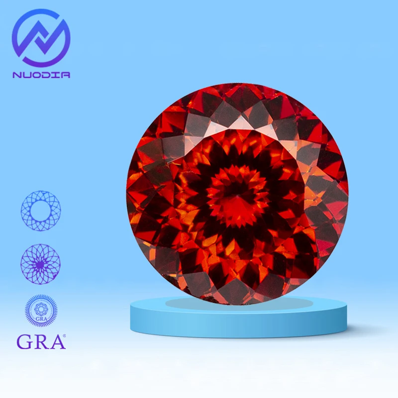 

Цвет граната, круглый 100-гранный муассанит, камень 5,0 мм/6,5 мм, сертифицированный GRA тестер муассанита с сертификатом