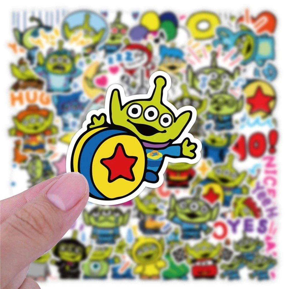 10/30/50 stücke Disney Anime Spielzeug Geschichte Alien Aufkleber Kawaii Graffiti Aufkleber Telefon Notebook Skateboard niedlichen Cartoon Kinder Abziehbilder Spielzeug