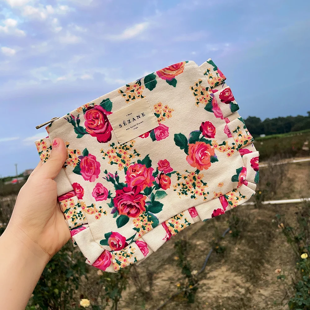 New Rural Printed Canvas Bag Makeup Bag Storage Bag Women's Handbag