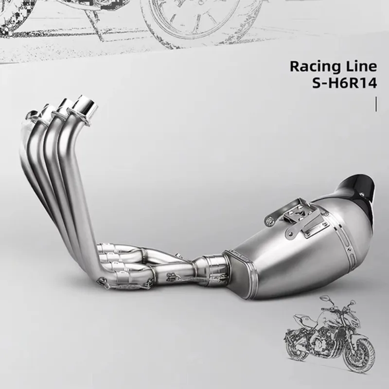 Full System for CB650R CBR650R CB CBR 650 CB650 CBR650 R 2019 - 2022 Motorcycle Exhaust Muffler Escape Front Mid Link Pipe view 3