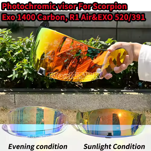Helmets Visor For Scorpion Exo 1400 Carbon, R1 & EXO 520 391 Motorcycle Helmet Lens Visor Plating Uv Protection Lens Faceshield - Image 13