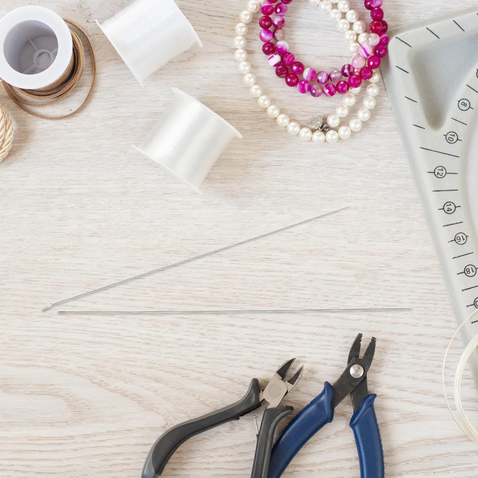 2 قطعة إبر خيوط الخرزة الفولاذ المقاوم للصدأ سوار حبة إبرة أداة DIY بها بنفسك مستلزمات صناعة المجوهرات إبر الديكور
