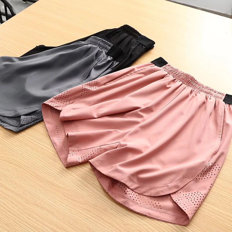 

Laser-Pierced Hollow-Designed Men's Qui-Dry Breathable Fitn orts Summer Spor Casual Pants Mid-Waist Straight-Cut