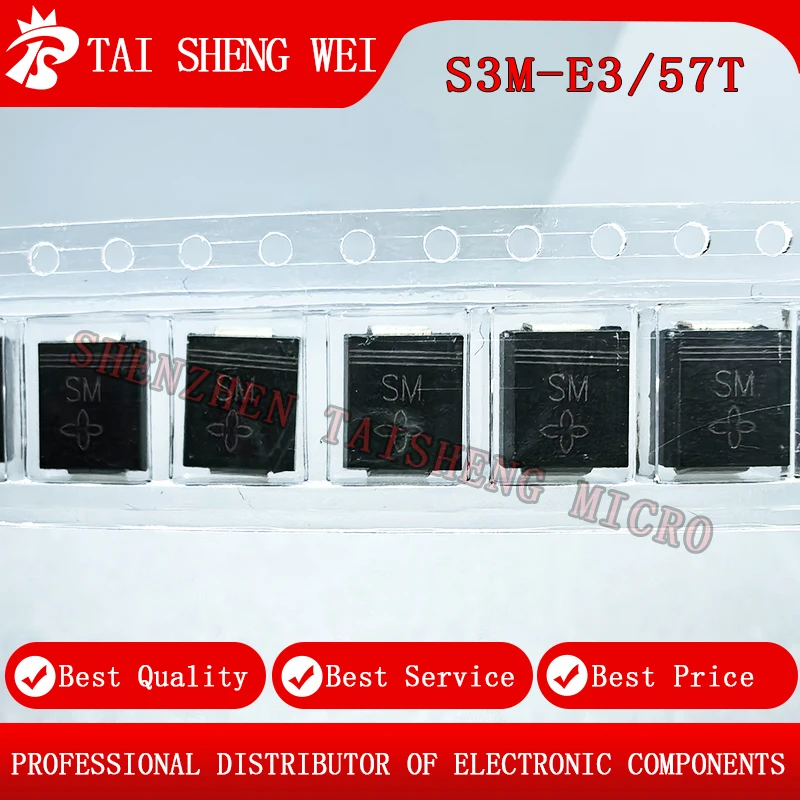100PCS Brand New Original S3M-E3/57T Printed SM SMC SMC 1kV 3A General Purpose Diode