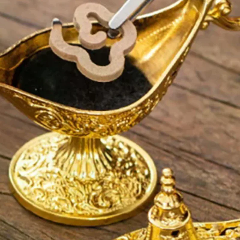 Hollow Legend Aladdin Magic Genie Lamps Incense Burners Retro Wishing Oil Lamp Home Decor Gift