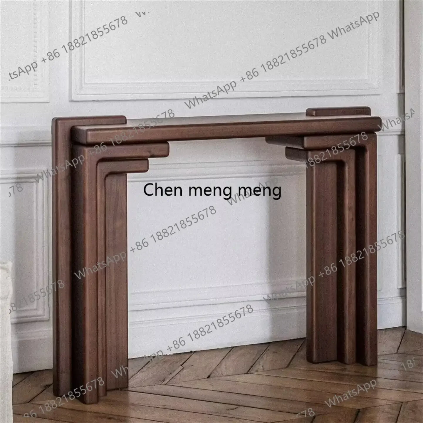 

H Modern light luxury solid wood entrance platform Entry end view platform, bar case entrance table, living room