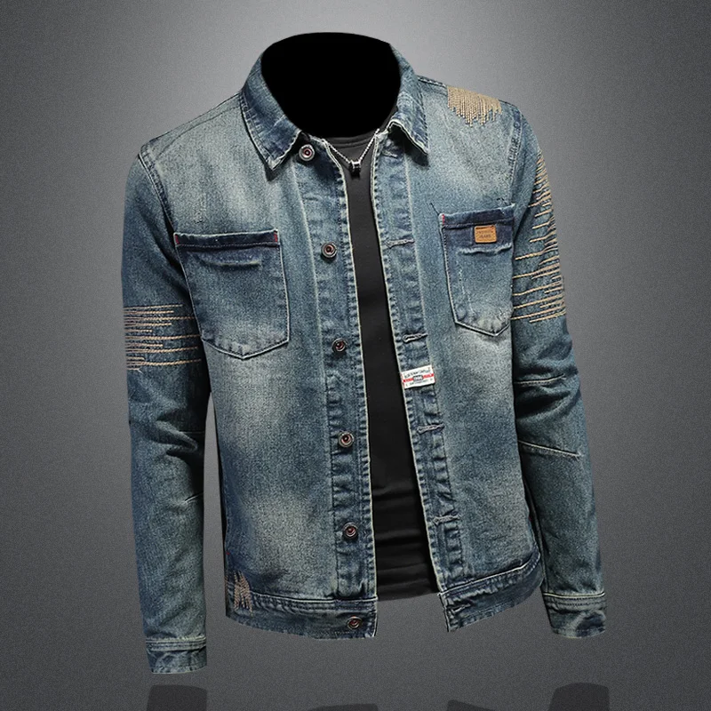 The Main Promotion of New Explosive Embroidered Coat Spring and Autumn New Men's Trend with Popular Denim Jacket Clothing