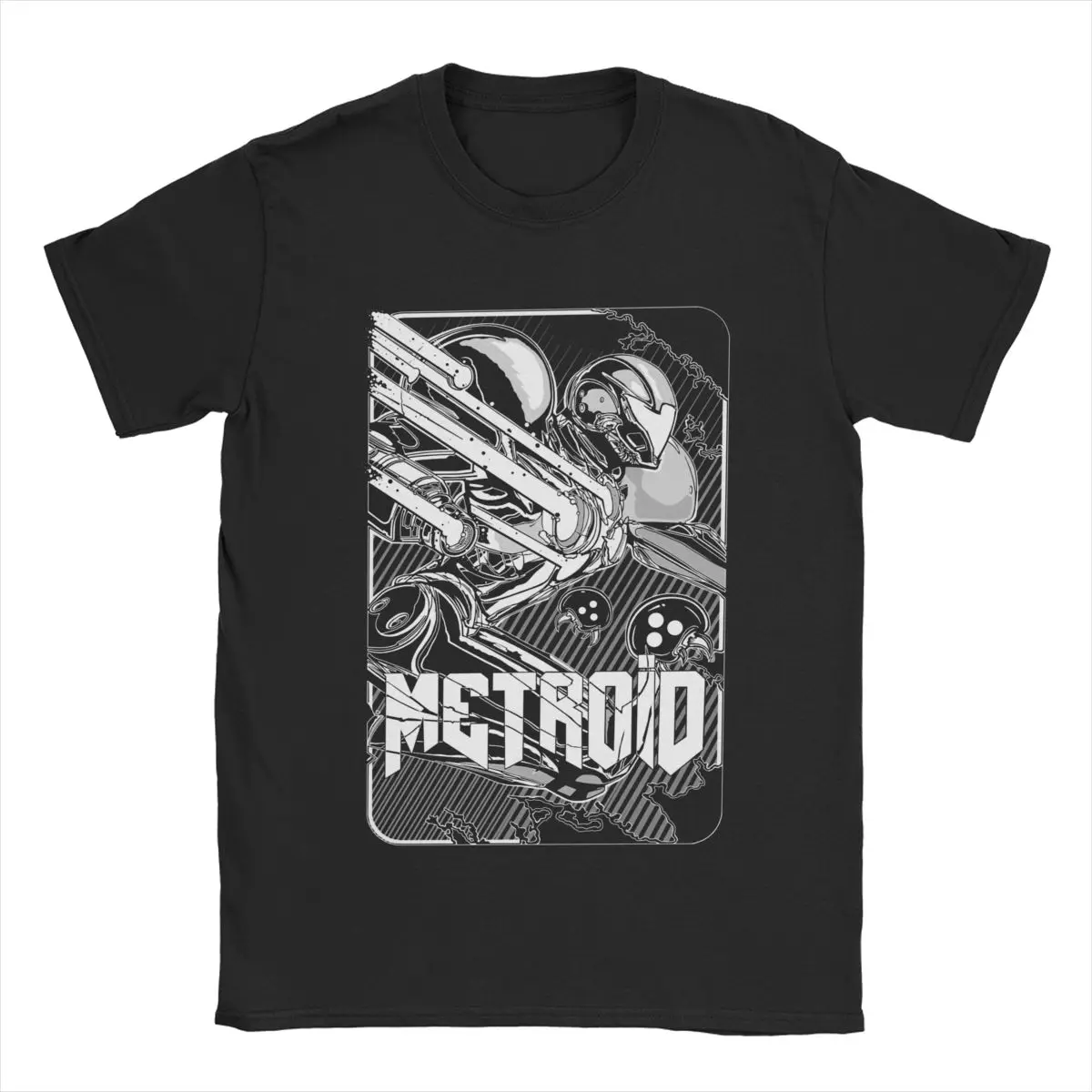 Super Metroid Men T Shirt Game Leisure Tee Shirt Short Sleeve Round Neck T-Shirt Cotton Plus Size Clothes