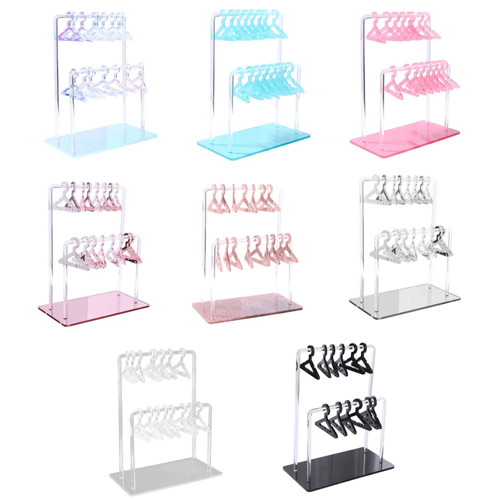 Jewelry Organizer 16pcs Hangers Shaped Jewelry Holder Detachable Acrylic Dangle Earrings Display Racks Transparent Stable