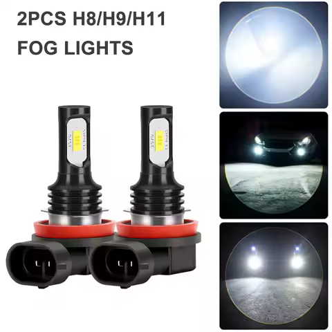 2pcs H8 H9 H11 Led Canbus H4 H3 H7 9005 9006 Hb4 Car CSP LED Fog Headlight Bulbs 6000K White Auto Fog Lamp Day Running Light