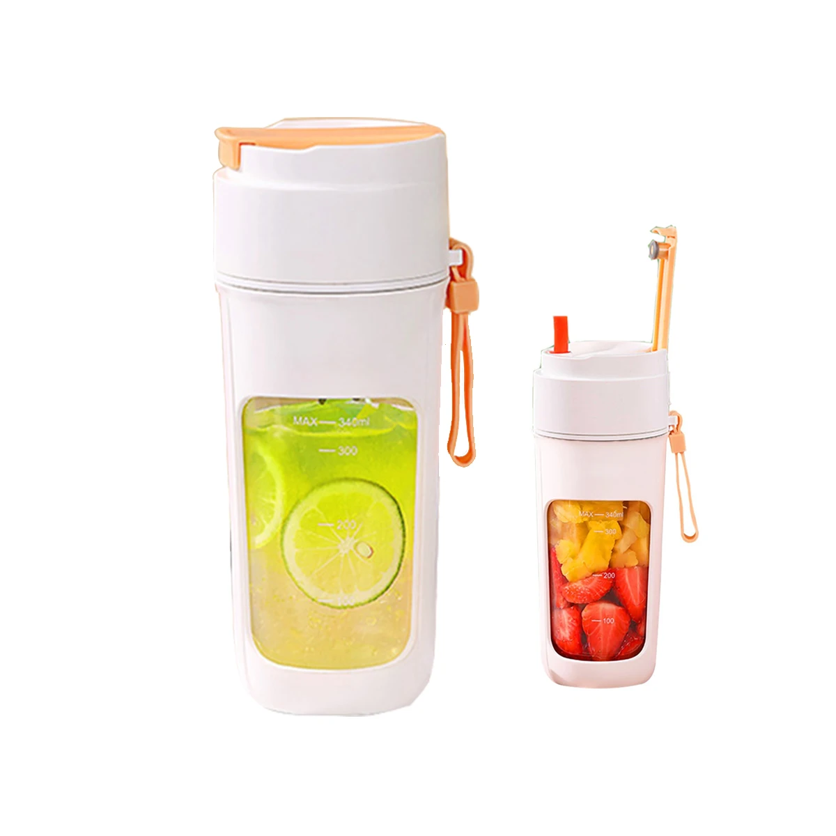 ABHI Portable Blender with Drinking Spout & Lanyard 8 Stainless Blades Plastic Juice TypeC Recharging Smoothie Vegetables Fruits