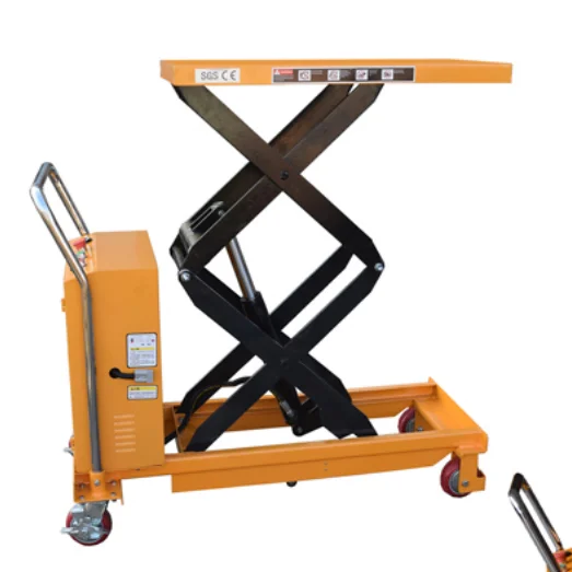Heavy Duty Hydraulic Lift Platform Truck Small Portable Scissor Lift Flatbed Truck Hand Truck Electric Trolley Cart