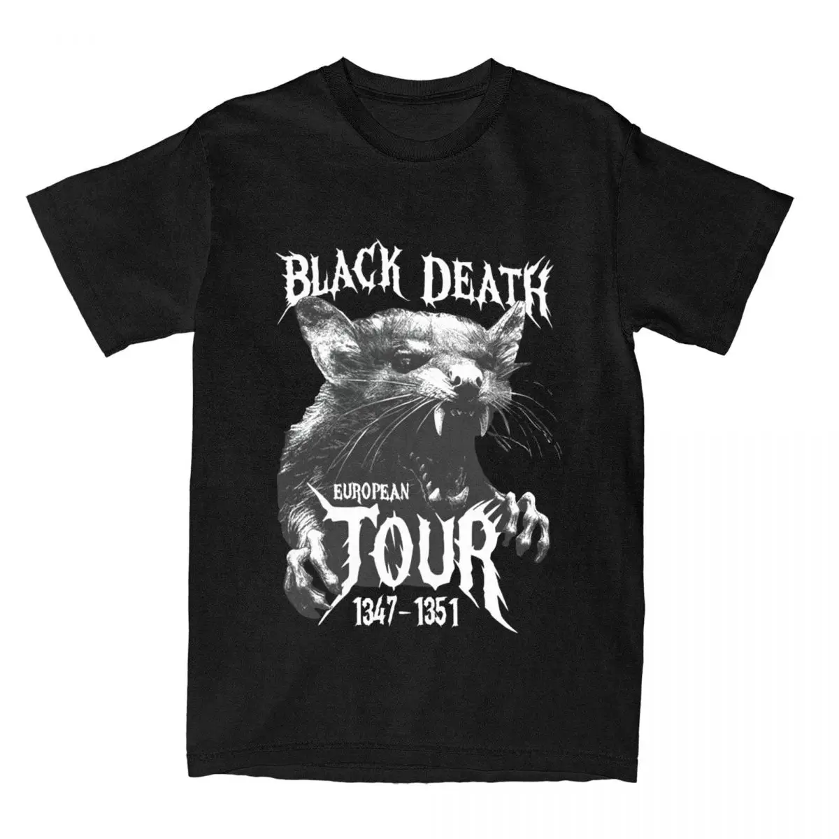 Black Death Medieval Rat Gothic Grunge T-Shirt Adult History Dark Academia 100% Cotton T Shirts Summer O-Neck Tees Big Size Tops