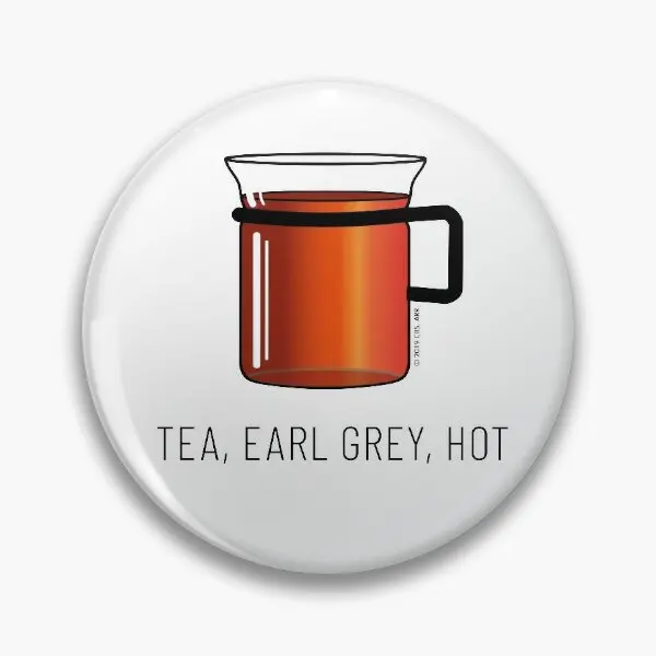 Tea Earl Grey Hot Captain Picard St  Soft Button Pin Gift Collar Women Lover Lapel Pin Creative Funny Cute Cartoon Hat Jewelry