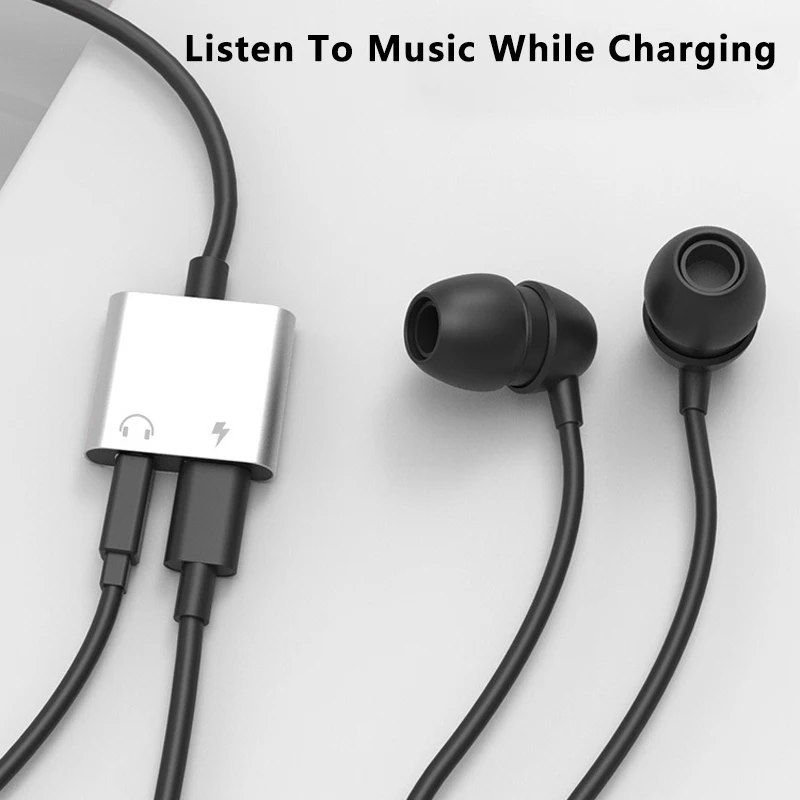 USB C to Type-C and 3.5mm Aux Adapter USB C Audio Charge Cable Original for Huawei Xiaomi Redmi Type-C-earphone Connetor Plug